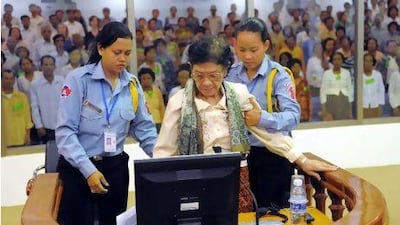 Former social affairs minister Ieng Thirith, 80, once known as the ‘First Lady’ of the Khmer Rouge regime, awaits a verdict in a Phnom Penh courtroom which ordered her release on grounds of being medically unfit to stand trial for genocide.