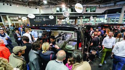Visitors peruse the Top Marques motor show in Monaco. Courtesy Nick Hall