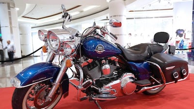 A Harley-Davidson bike at the Roaring Engines Like Never Before show. Pawan Singh / The National