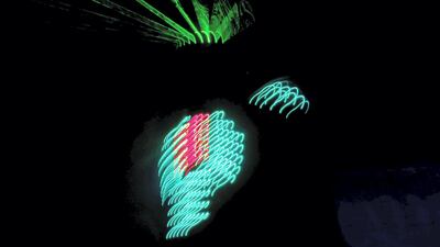 Emirati circus performer Humaid Al Dhaheri performs at Al Tallah Mall in Ajman. Photo: Reem Mohammed / The National