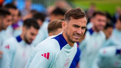 Spain's Fabian Ruiz looks on during a training session. AP