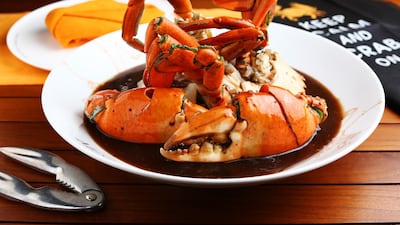 Ministry of Crab's famous pepper crab. The UAE's Ministry of Crab pop-up will run from April 25 to 27. Courtesy Ministry of Crab
