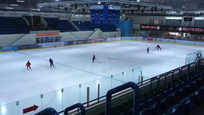 The ice rink of Zayed Sports City is Abu Dhabi's only Olympic-side skating rink. Delores Johnson / The National