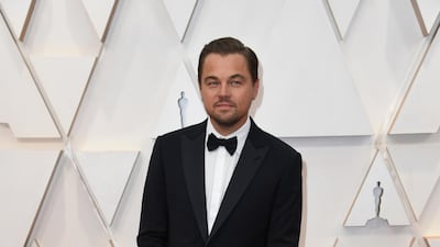 Leonardo DiCaprio, wearing Armani, arrives at the Oscars on Sunday, February 9, 2020, at the Dolby Theatre in Los Angeles. AP