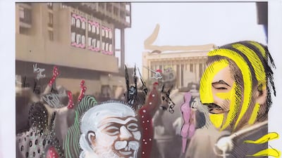 Ramin Haerizadeh, Rokni Haerizadeh and Hesam Rahmanian's work looks at the destruction of icons. Photo: Ramin Haerizadeh, Rokni Haerizadeh and Hesam Rahmanian