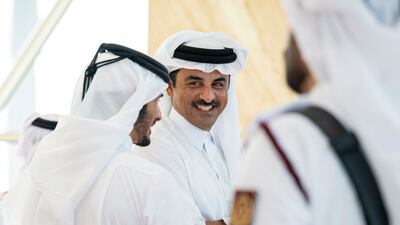 Sheikh Tamim speaks with Sheikh Khalifa bin Hamad, Qatar's Minister of Interior