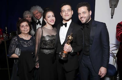 Nelly Malek, Jasmine Malek, Rami Malek and Sami Malek. Todd Williamson / JanuaryImages / REX / Shutterstock