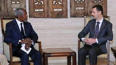 Kofi Annan, the UN-Arab League special envoy to Syria, meets with President Bashar Al Assad in Damascus.