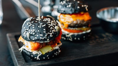 Burgers at London Slide on Bluewaters Island, Dubai. Courtesy London Slide