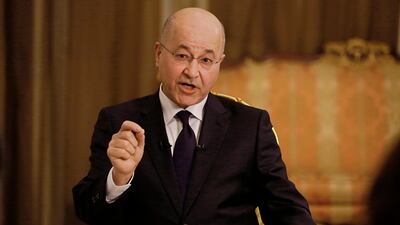 Then-Iraqi President Barham Salih, soon to be head of the UNHCR, in Baghdad in March 2019. AP Photo