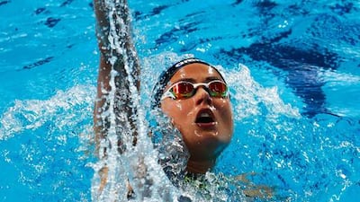 Zsuzsanna Jakabos of Hungary competes in the women's 200m individual medley semi-finals on Sunday at the World Aquatics Championships in Kazan. Clive Rose / Getty Images