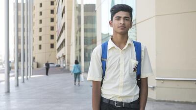 Student Ashrique Irfan, a 17-year-old Indian. Mona Al Marzooqi / The National