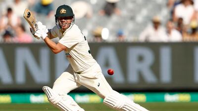 David Warner of Australia bats. Getty