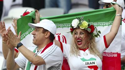 Iran fans at the semi final. Chris Whiteoak/The National