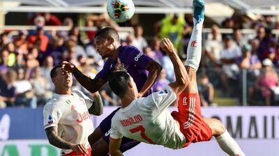 Juventus' Portuguese forward Cristiano Ronaldo performs an overhead kick. AFP