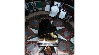 Prisca Benoit, a pianist from France performs at Sheikh Khalifa Medical City.