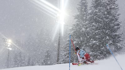Austria's Manuel Feller during the FIS Alpine Ski World Cup men's slalom on Saturday, January 16. Getty