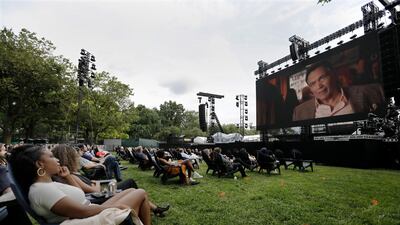 Moviegoers watch 'In The Heights'. EPA