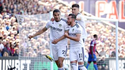 Pascal Struijk celebrates scoring at Selhurst Park. Getty
