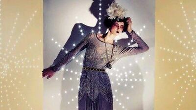 Dress, Dh34,640, Temperley. Shoes, Dh5,990, Christian Louboutin. Headpiece, stylist's own. Necklace, Dh1,720, Aris Geldis at S*uce. Belt, Dh1,570, Temperley.