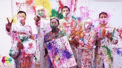 This studio encourages paint-splattered fun. Photo: Wild Paint House