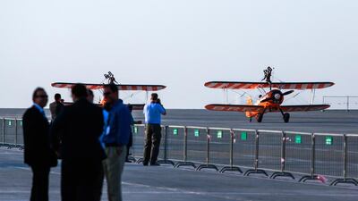 The wingwalkers have performed at more than 2,500 events. Victor Besa for The National