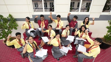 Pupils at The Indian High School celebrate CBSE results two years ago. Photo: The Indian High School