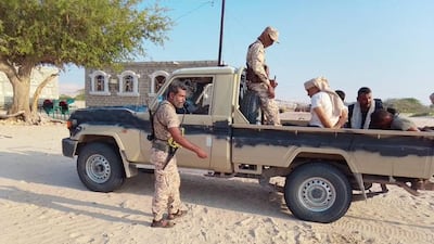 Authorities in Yemen's Shabwa governorate announced the seizure of smuggled weapons intended for the Houthis. Photo: Shabwa Governorate