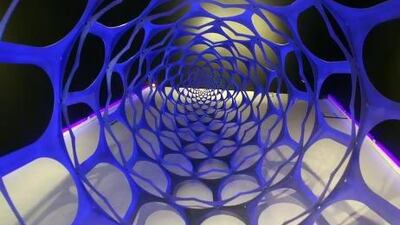 The conical, geometric shape of Sahand Hesamiyan's Sulook draws in the viewer's eye. Satish Kumar / The National