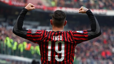 Theo Hernandez celebrates scoring AC Milan's second goal. Getty Images