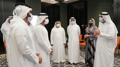 Sheikh Hamdan bin Mohammed, Crown Prince of Dubai, with officials of the Supreme Committee for Crisis and Disaster Management at a review meeting. Courtesy: All photos by Dubai Media Office