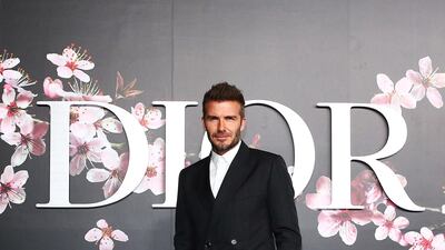 David Beckham, in Dior Homme, attends a Dior menswear show on November 30, 2018 in Tokyo, Japan. Getty Images