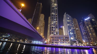 Dubai Marina. The city topped the Mena region in the 2021 Global Cities Index, according to a report by Kearney. It also climbed four places to rank 23rd among 156 global cities. All photos: AFP