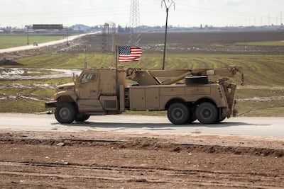 A US military vehicle involved in the transfer of ISIS detainees from Syria to Iraq. Reuters