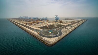 Khalifa Port’s major development of Khalifa Port Logistics, South Quay and Abu Dhabi Terminal is on track for completion. Courtesy of Abu Dhabi Ports.