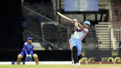 Hazrathulah Zazai in action during his record-equalling half century. Satish Kumar for The National