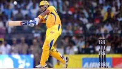 Murali Vijay of Chennai Super Kings plays a shot during the T20 group stage match against Royal Challengers.