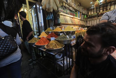 Shoppers in the Old Damascus market following a surge in commercial activity across Syria's capital after the US signalled it might lift Assad-era sanctions, in 2025. Getty Images