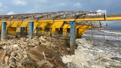 The community's high school has also fallen to the ravaging sea, forcing pupils to relocate