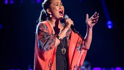 Irene Alano-Rhodes on The Voice UK. Guy Levy / BBC