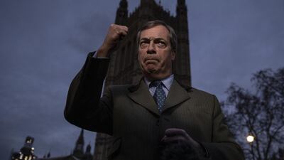 Brexit campaigner and member of the European Parliament, Nigel Farage talks to the media in Westminster on December 10, 2018 in London, England. Getty Images