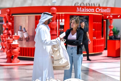 Roula Skaff learns more about the Naseej initiative. Victor Besa / The National