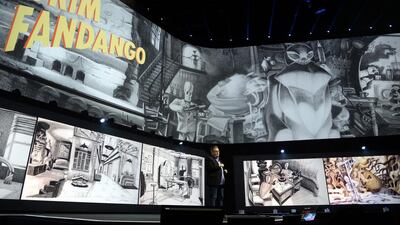 The game ‘Grim Fandango’, which will be remastered for PS4 and PS Vita, is displayed at the Sony PlayStation press conference. Michael Nelson / EPA