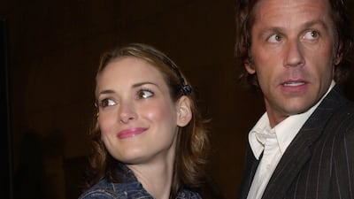 Winona Ryder in a denim jacket at the premiere of Warner Bros Pictures' 'The Pledge' on January 9, 2001 at the Egyptian Theatre in Hollywood, California. Liaison