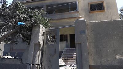 Neighbouring homes were destroyed after Israeli warplanes targeted and levelled the Hanadi Tower. Rakan Abed El Rahman for The National