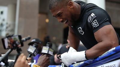 Anthony Joshua during the public work-out at Brookfield Place in New York ahead of his heavyweight world title fight with Andy Ruiz Jr. Press Association