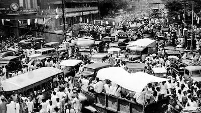 Calcutta, India, the day the country celebrated its independence from British rule in 1947. AP