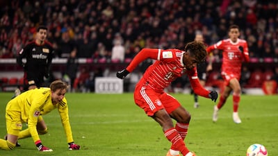 Kingsley Coman scores Bayern's second goal. Getty
