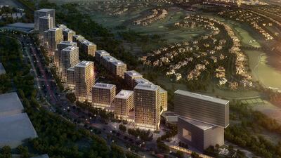 Deyaar is showcasing the Midtown project, a community development within Dubai Production City. Above, an illustration of Midtown. Courtesy Deyaar