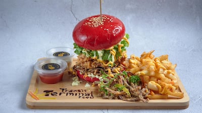 A chicken burger representing Dallas, Texas
